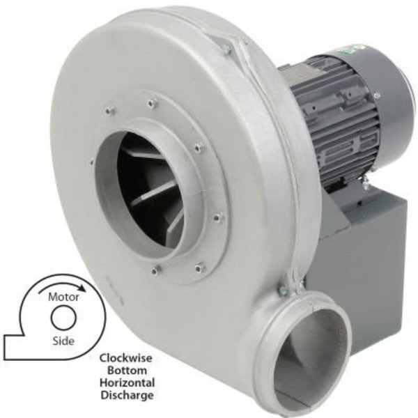 Americraft Mfg Global Industrial„¢ Aluminum TEFC Blower, 1-1/2 HP, 3 Phase, CW, Bottom Horiz., 840 CFM HADP10-11/2-T-TE-CWBH